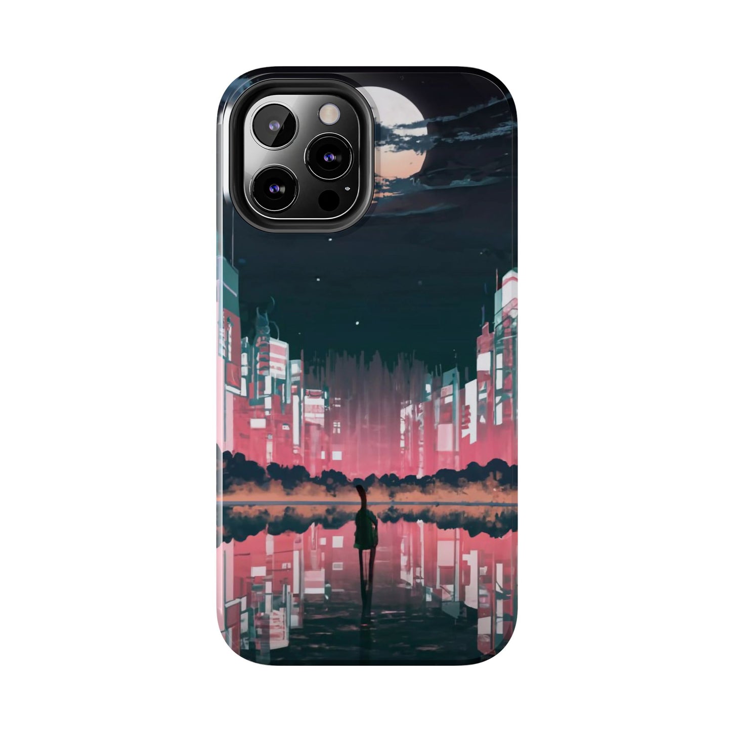 Moonlit Waterfront City Night Tough Phone Case