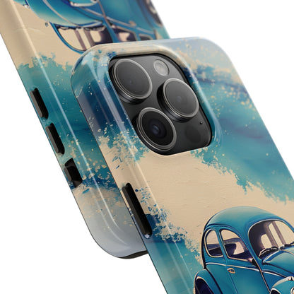 Wave Chasing Painted Blue VDub Beetle - Tough Phone Case