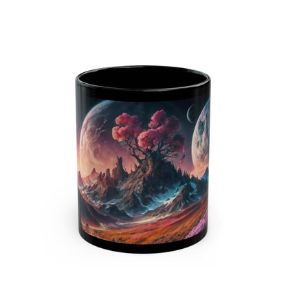 Futuristic Cherry Blossom Mountain Mug