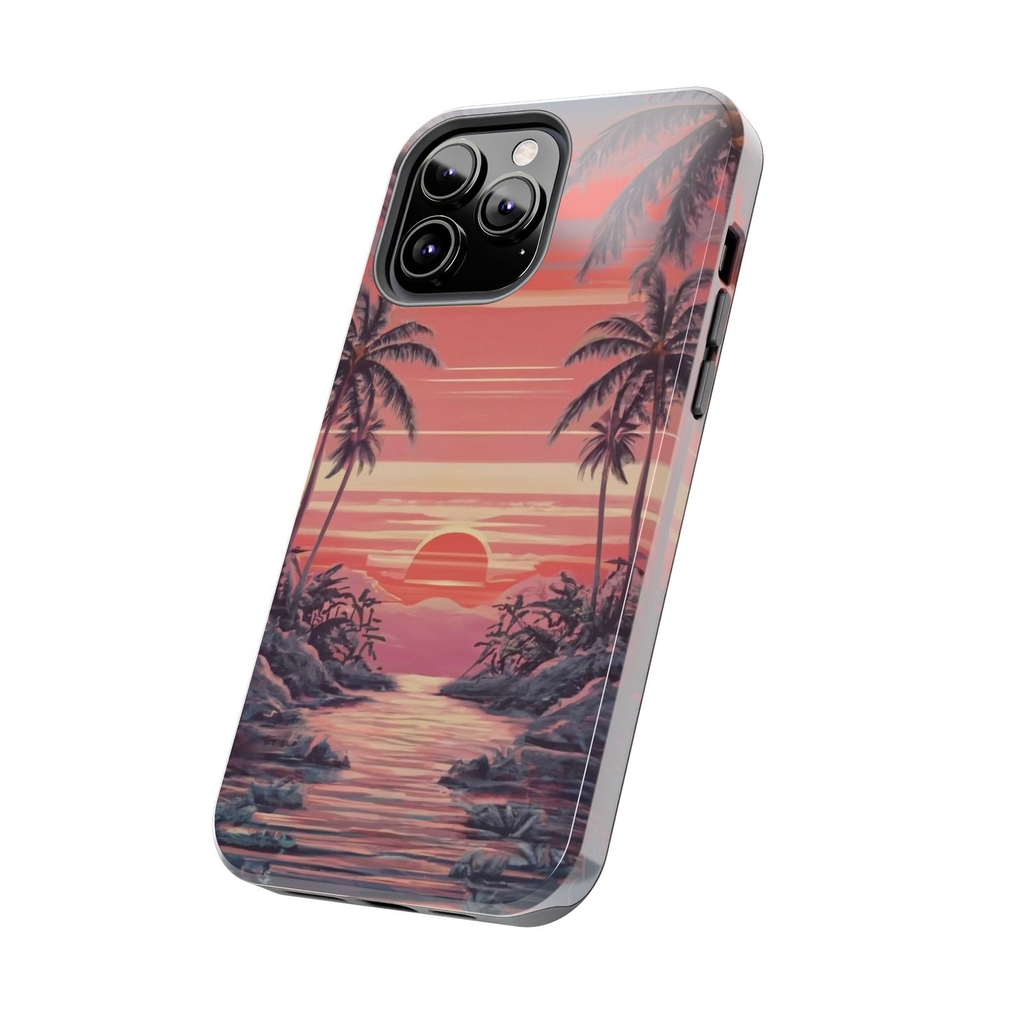 Sunset Serenity Palm Shore Tough Phone Case