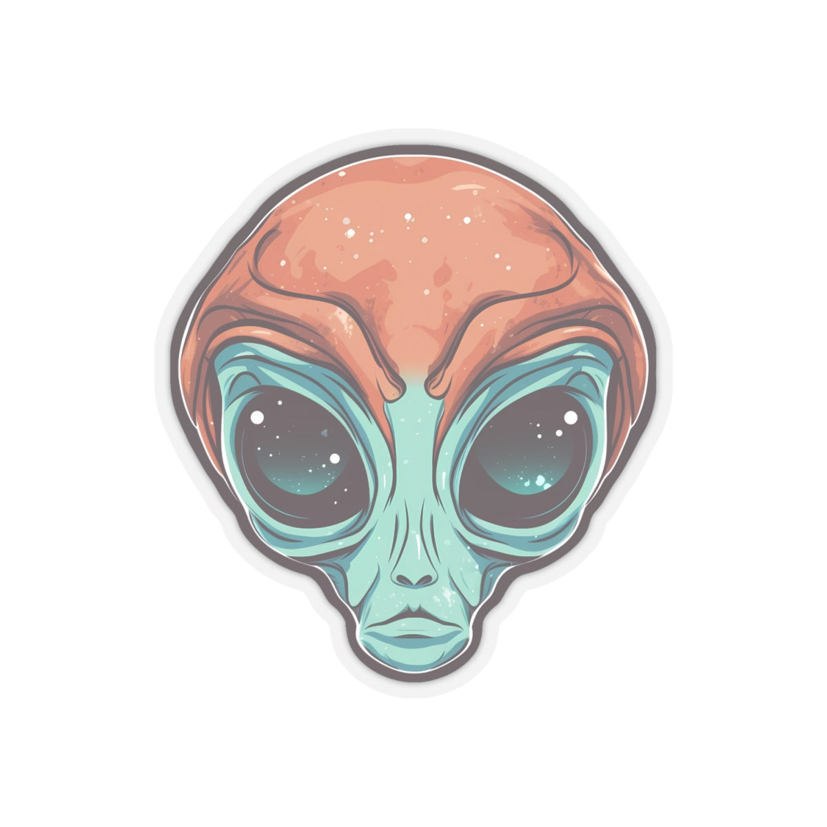 Cosmic Almond-Eyed Alien Vinyl Sticker