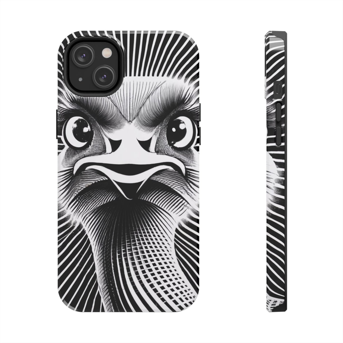 Mystical Stare Monochrome Ostrich Tough Phone Case