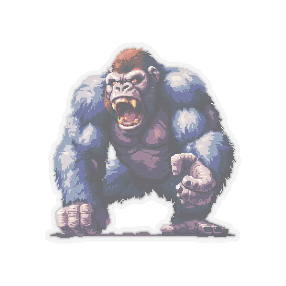 Pixelated Angry Ape Titan Vinyl Sticker