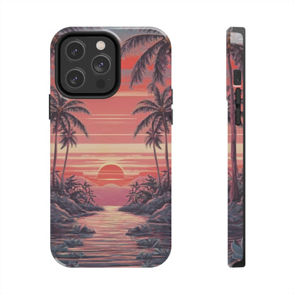 Sunset Serenity Palm Shore Tough Phone Case