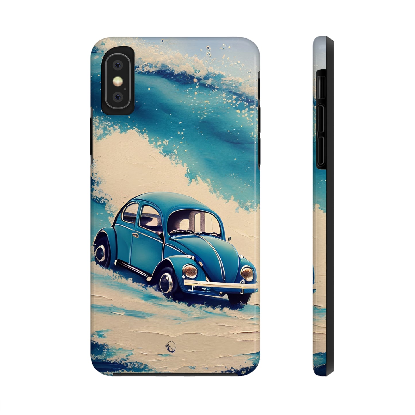 Wave Chasing Painted Blue VDub Beetle - Tough Phone Case