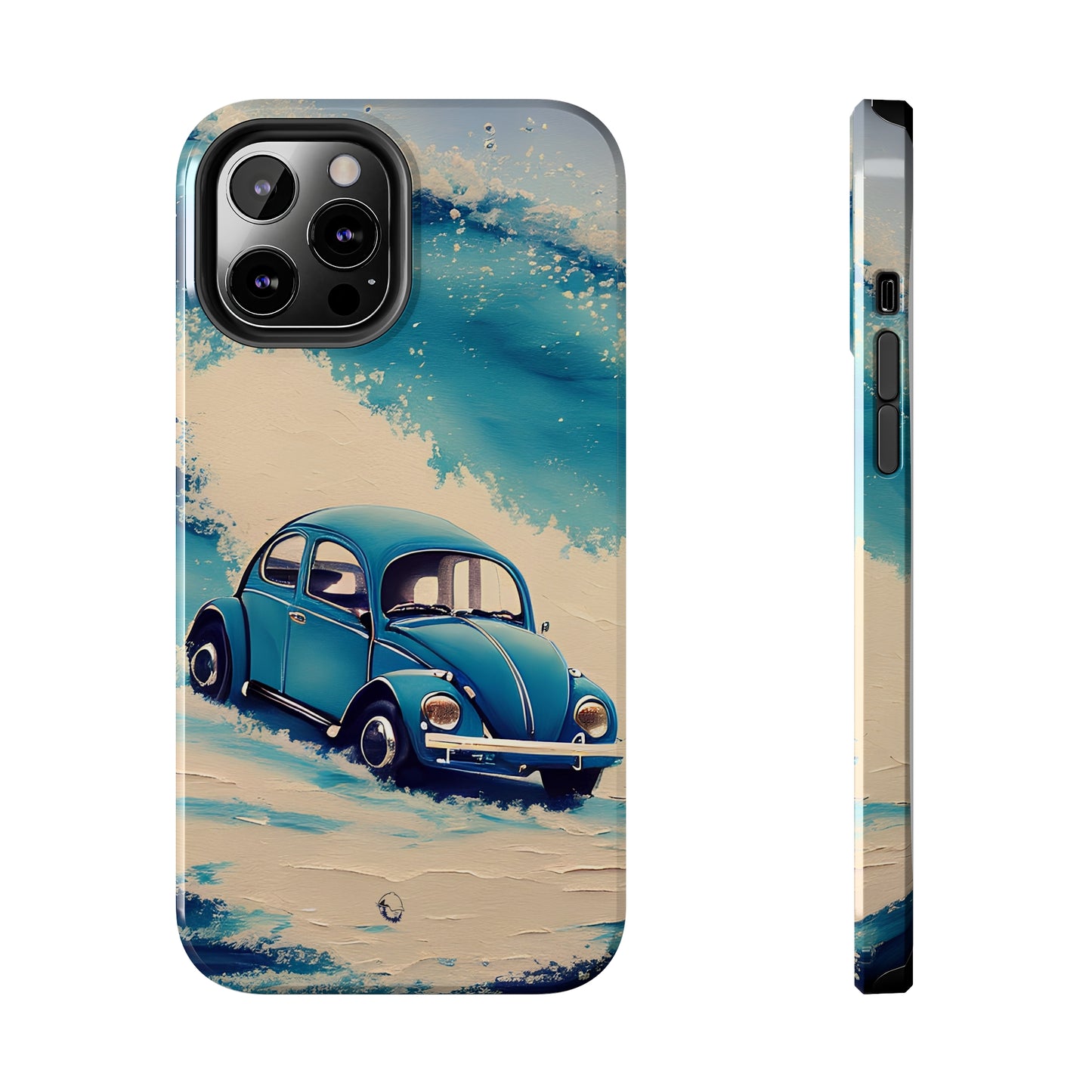 Wave Chasing Painted Blue VDub Beetle - Tough Phone Case