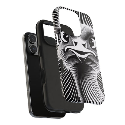 Mystical Stare Monochrome Ostrich Tough Phone Case