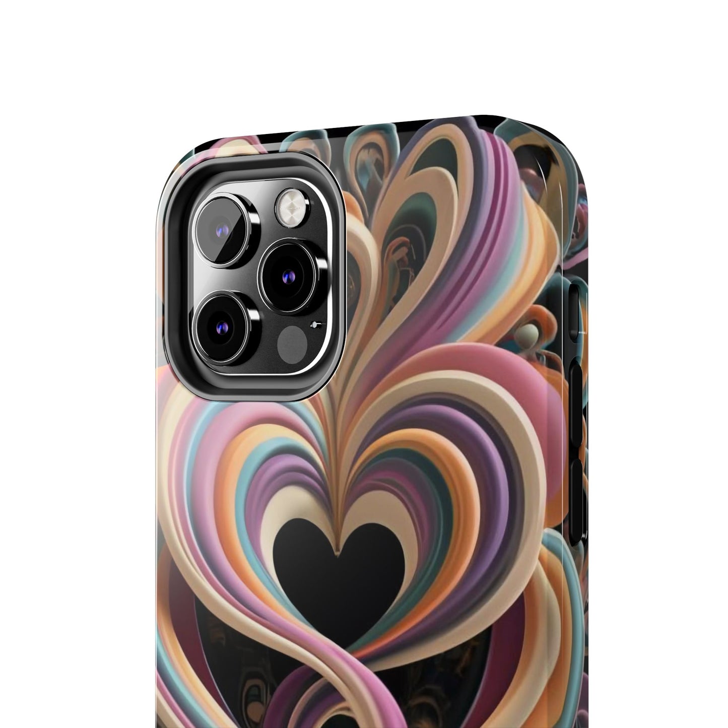 Pastel Heart Wave Abstract Tough Phone Case