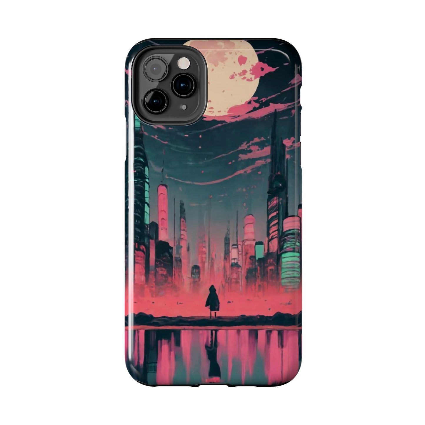 Moonlit Cityscape Night View Tough Phone Case