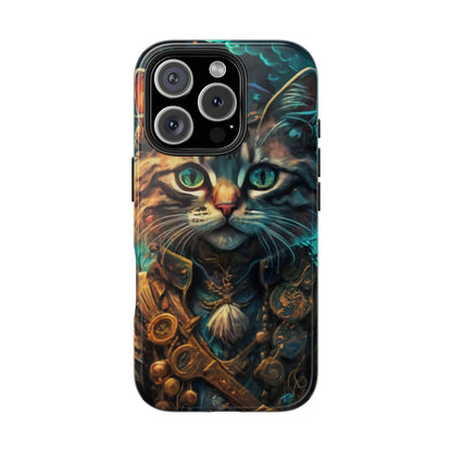 Cartoon Cat Pirate Starry Night Tough Phone Case