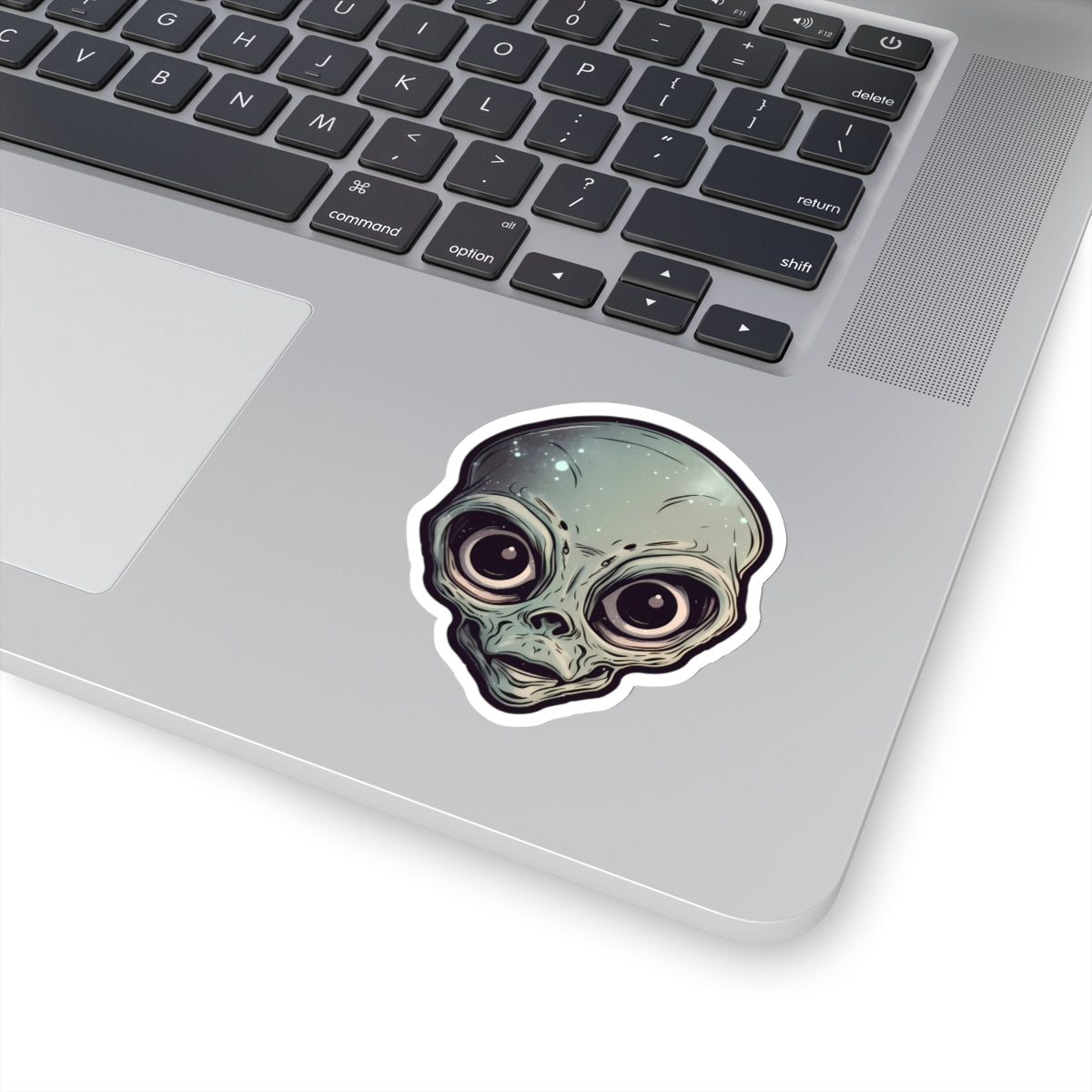 Mystic Gray Alien Head Vinyl Sticker