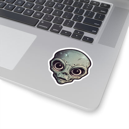 Mystic Gray Alien Head Vinyl Sticker