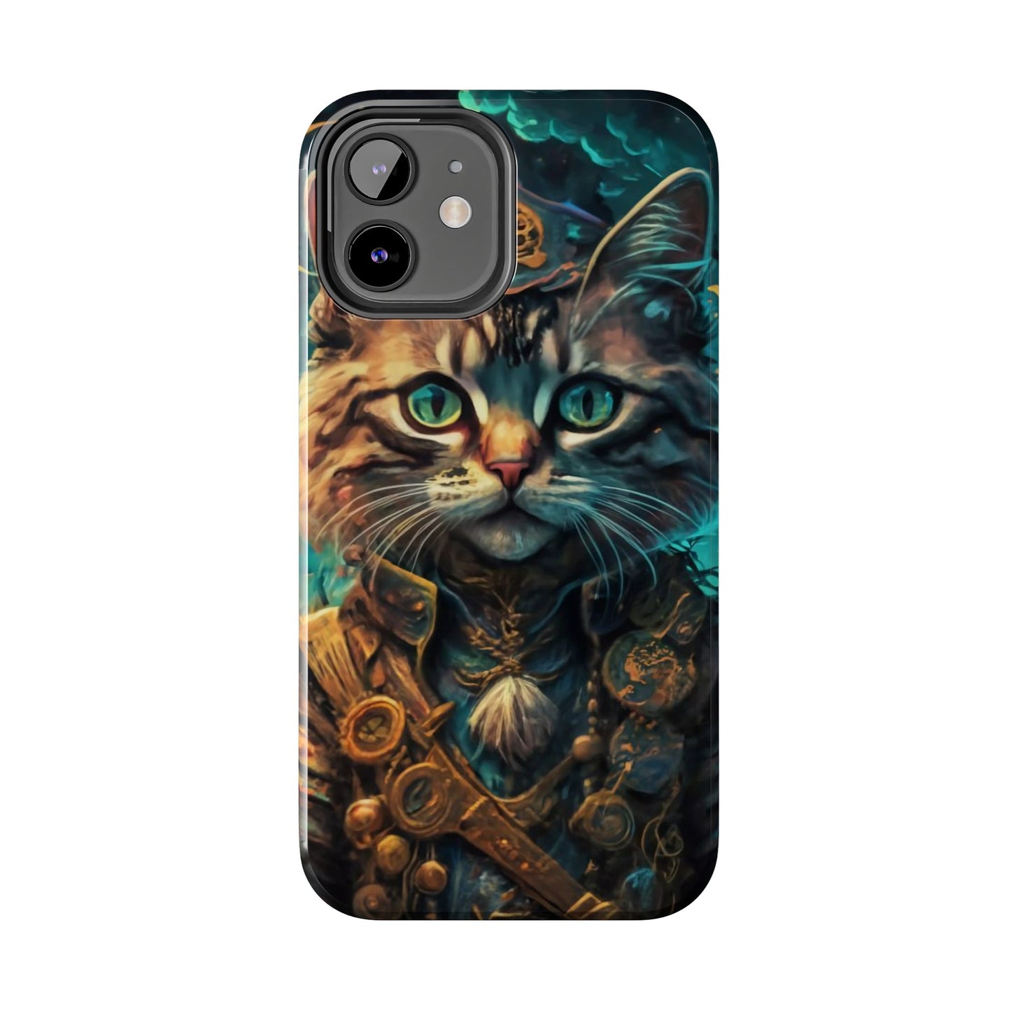 Cartoon Cat Pirate Starry Night Tough Phone Case