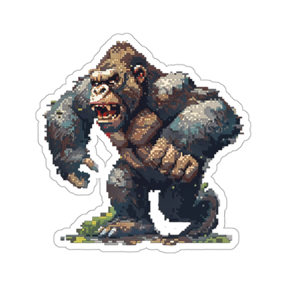 Pixelated Monster Clash Vinyl Sticker