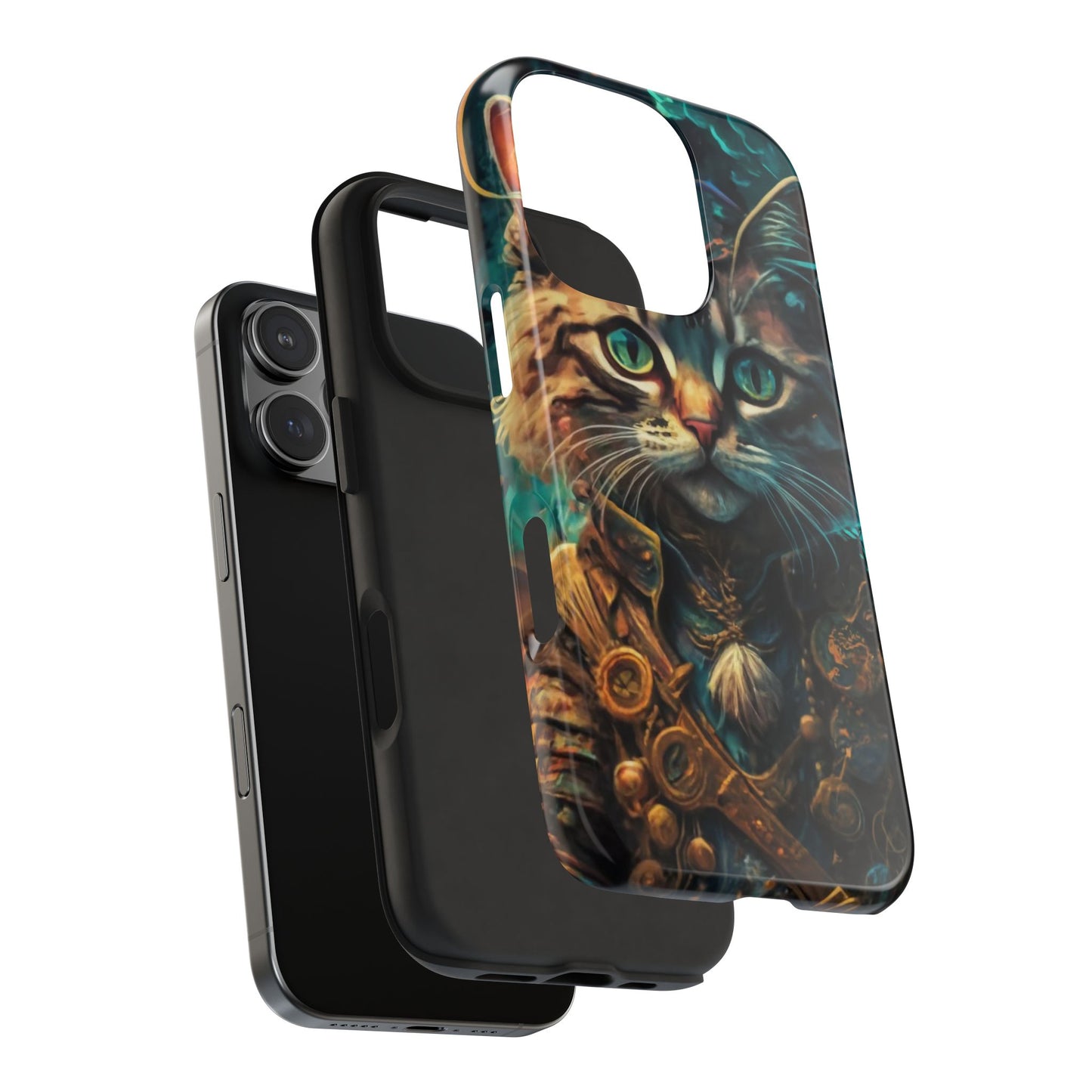 Cartoon Cat Pirate Starry Night Tough Phone Case