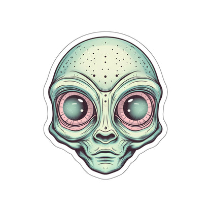 Pale Green Alien Head Vinyl Sticker