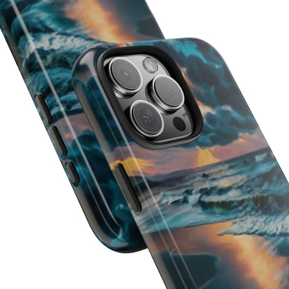 Coastal Sunset Waves Tough Phone Case