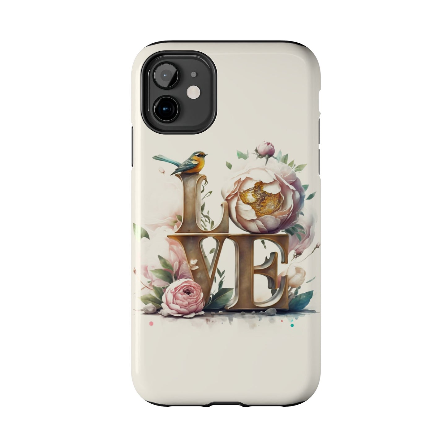 Lovebird and Bloom Watercolor Tough Phone Case