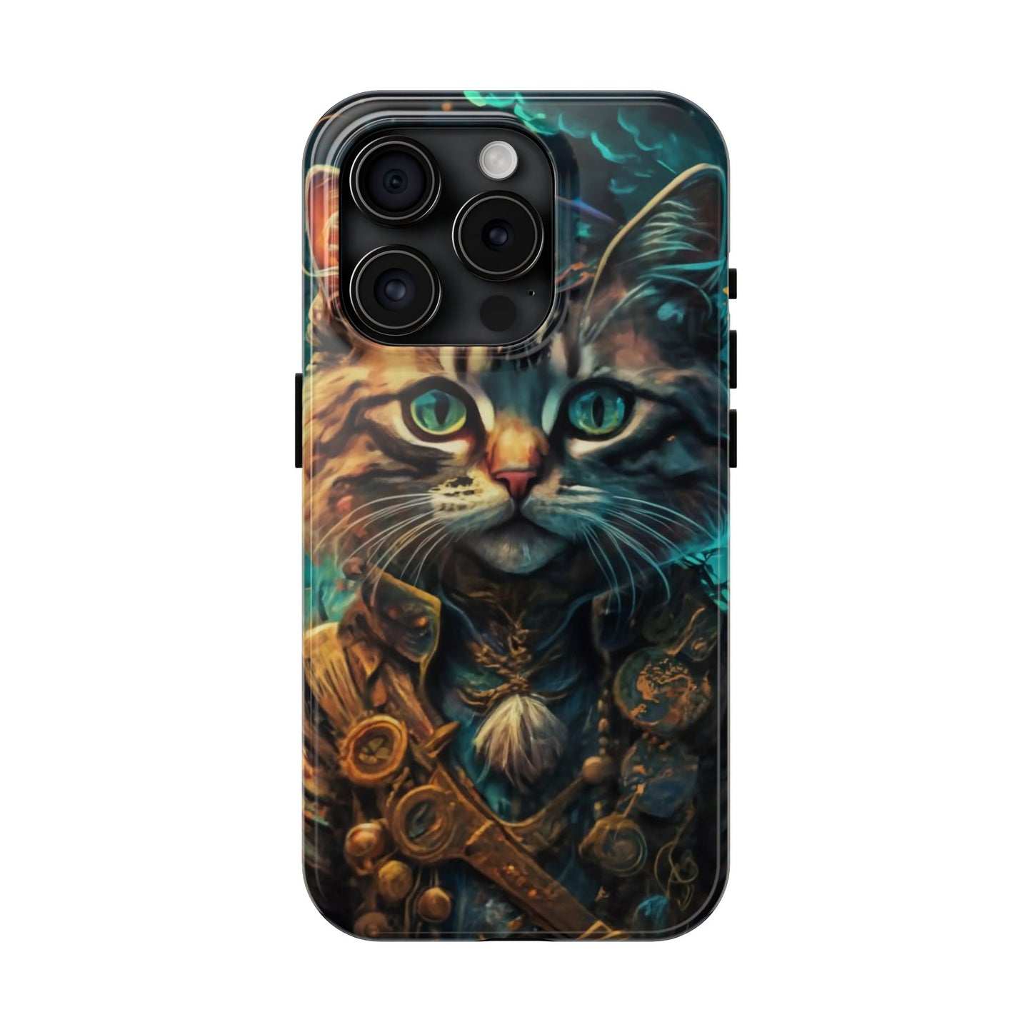 Cartoon Cat Pirate Starry Night Tough Phone Case