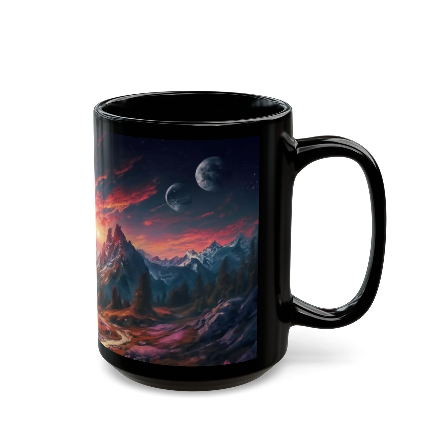 Futuristic Twin Planets Mug