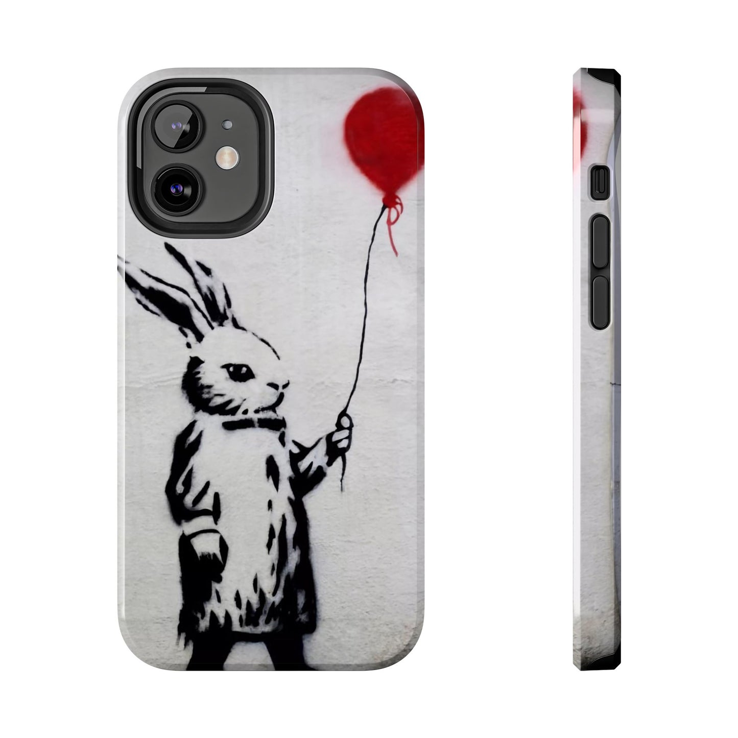 Banksy-Inspired Rabbit Balloon Escape Tough Phone Case