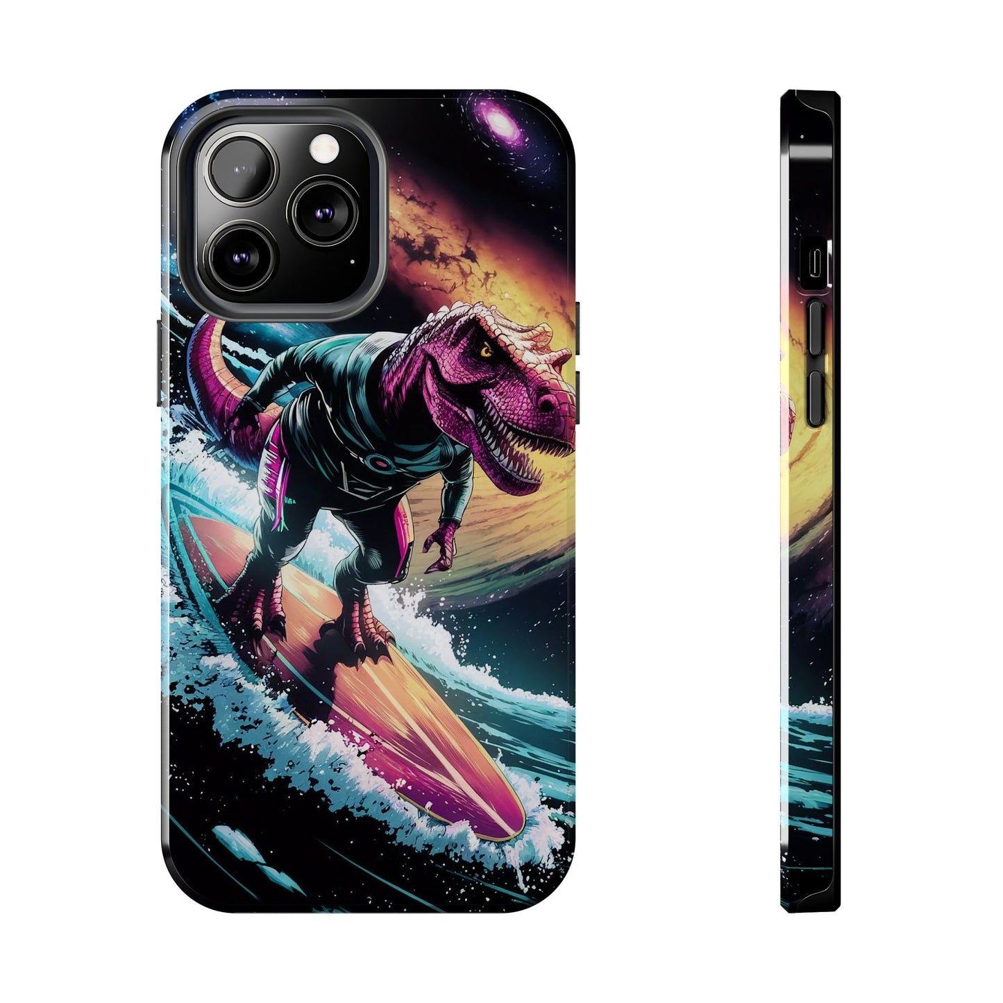 Cosmic T-Rex Surfer Tough Phone Case