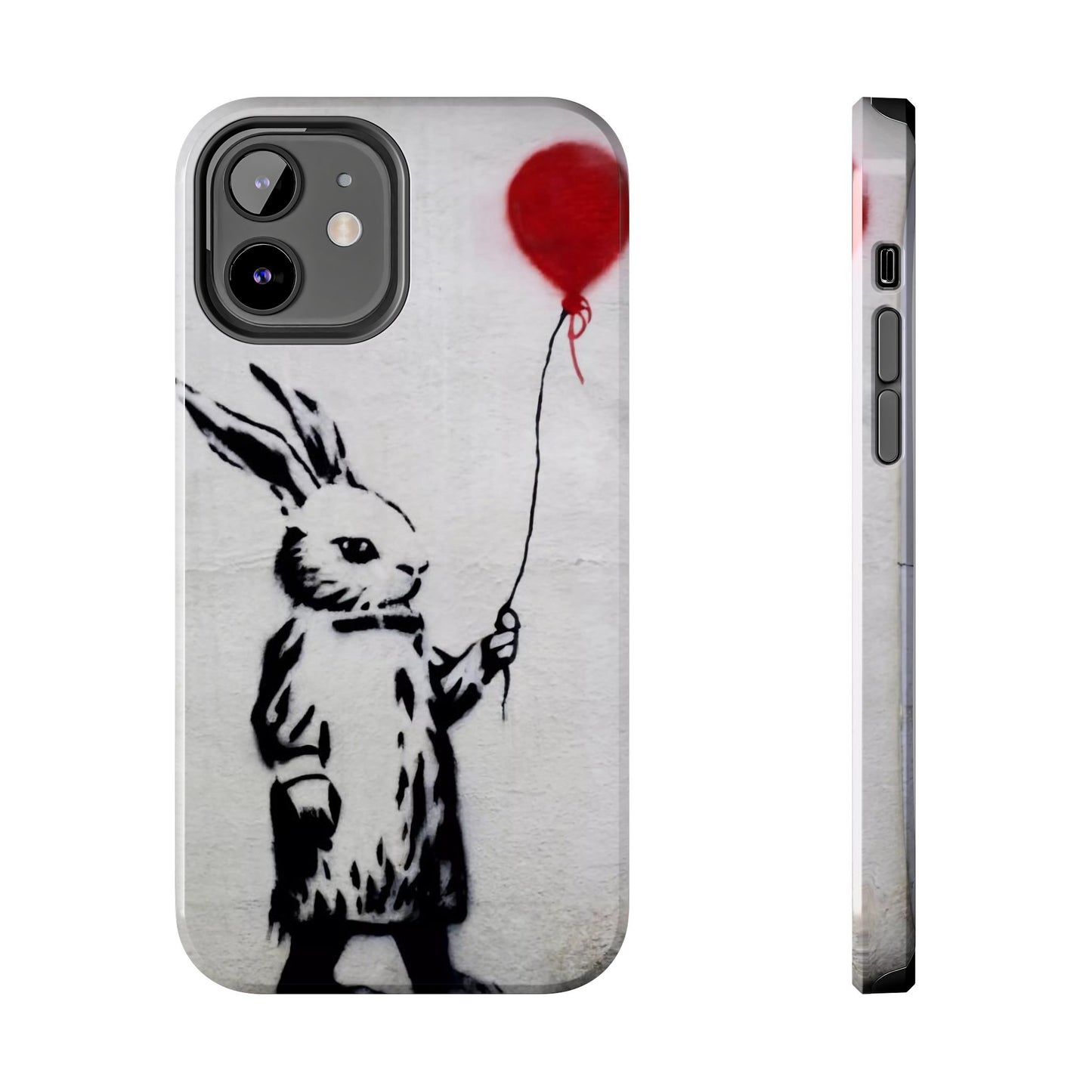 Banksy-Inspired Rabbit Balloon Escape Tough Phone Case