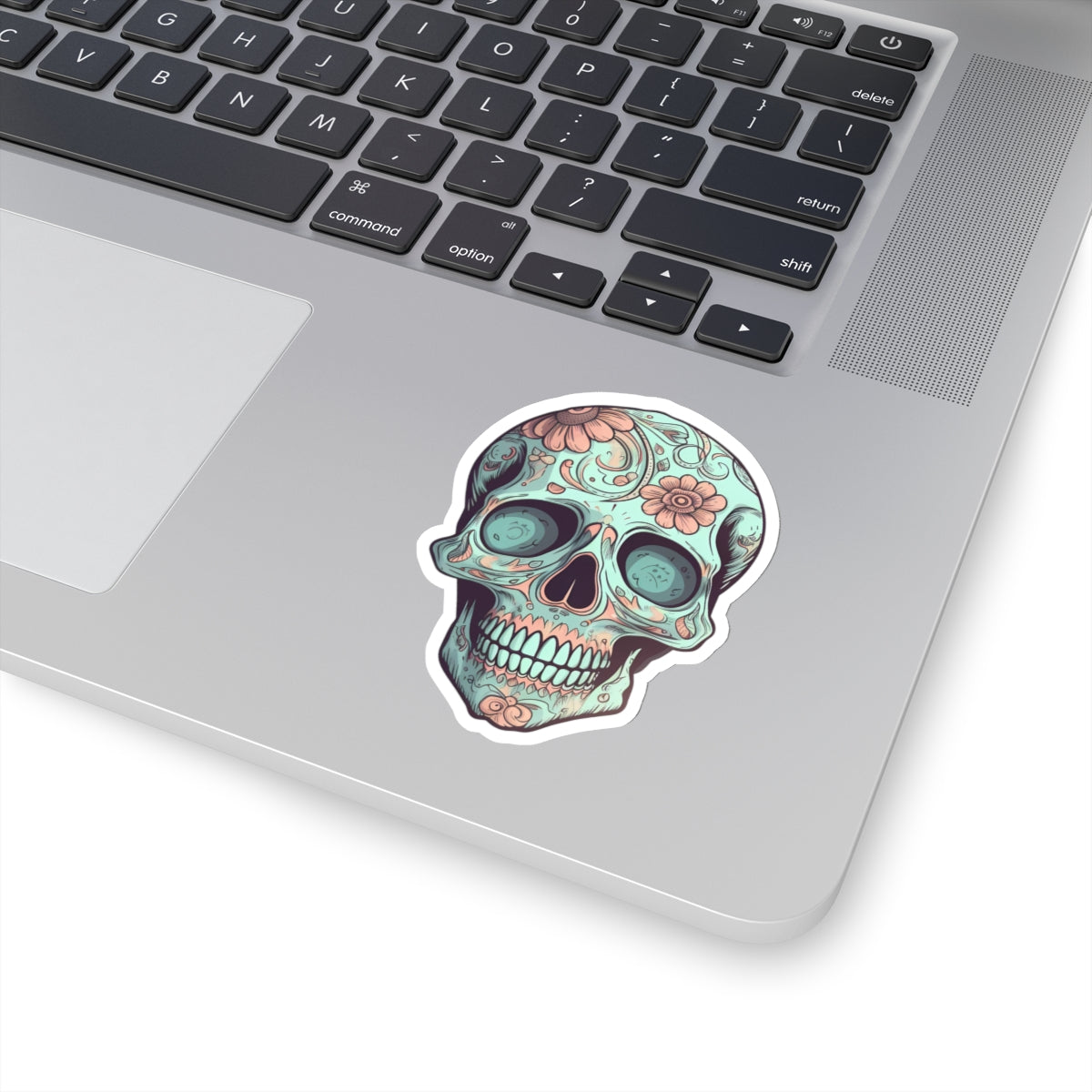 Light Blue Sugar Skull Sticker