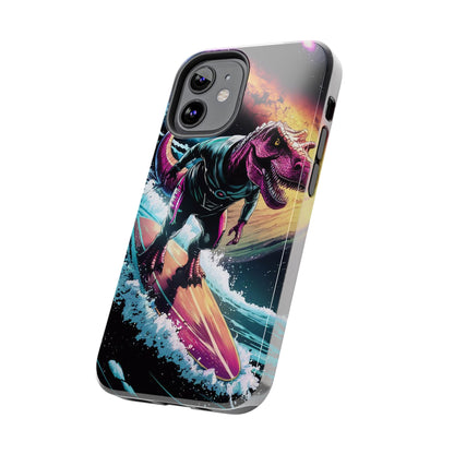 Cosmic T-Rex Surfer Tough Phone Case