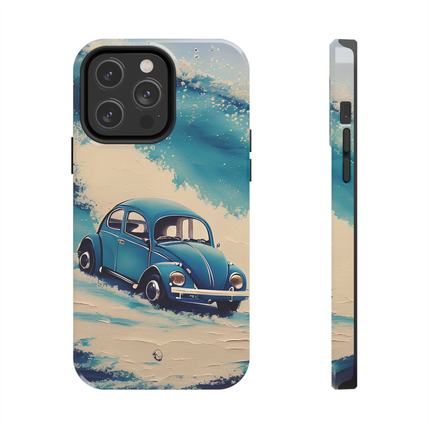 Wave Chasing Painted Blue VDub Beetle - Tough Phone Case