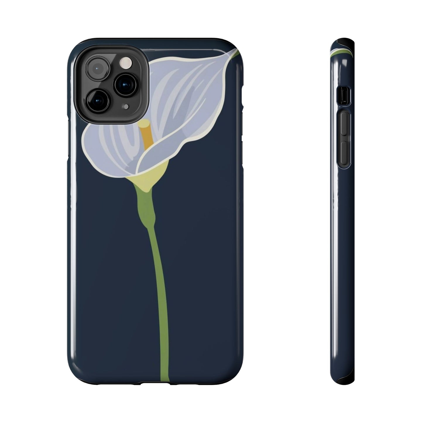 Blue Calla Flower Vector Poster Tough Phone Case