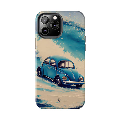 Wave Chasing Painted Blue VDub Beetle - Tough Phone Case