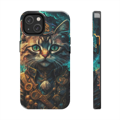 Cartoon Cat Pirate Starry Night Tough Phone Case