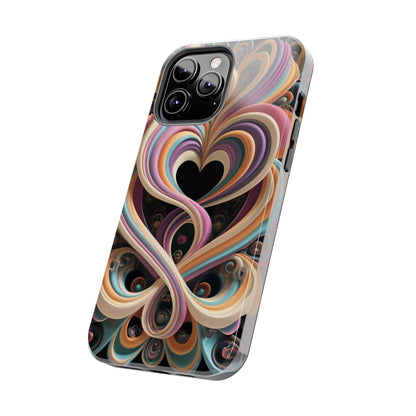 Pastel Heart Wave Abstract Tough Phone Case