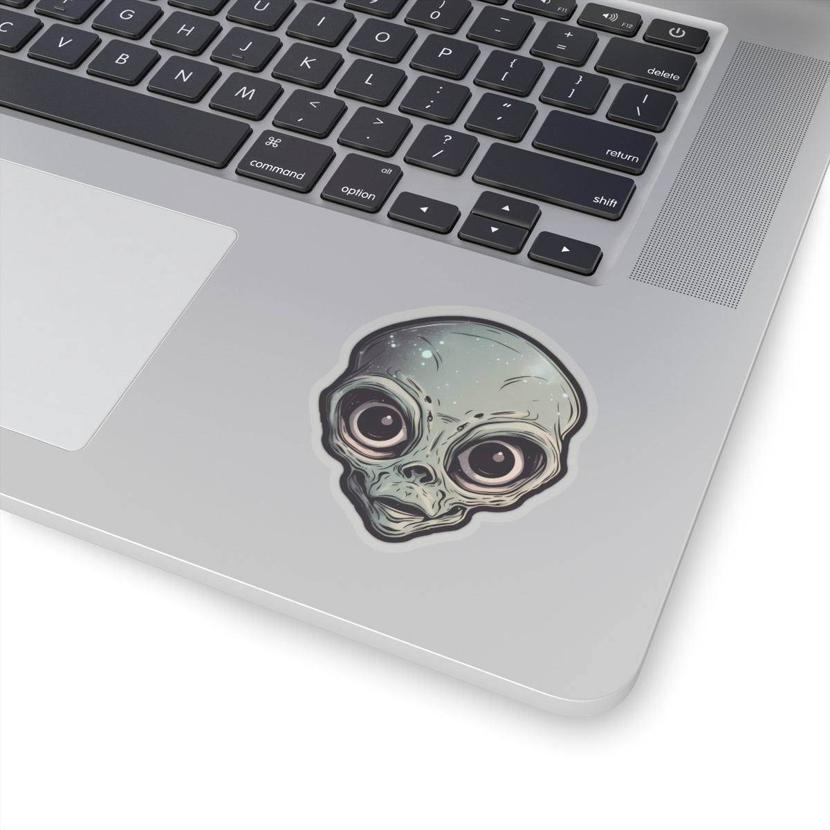 Mystic Gray Alien Head Vinyl Sticker