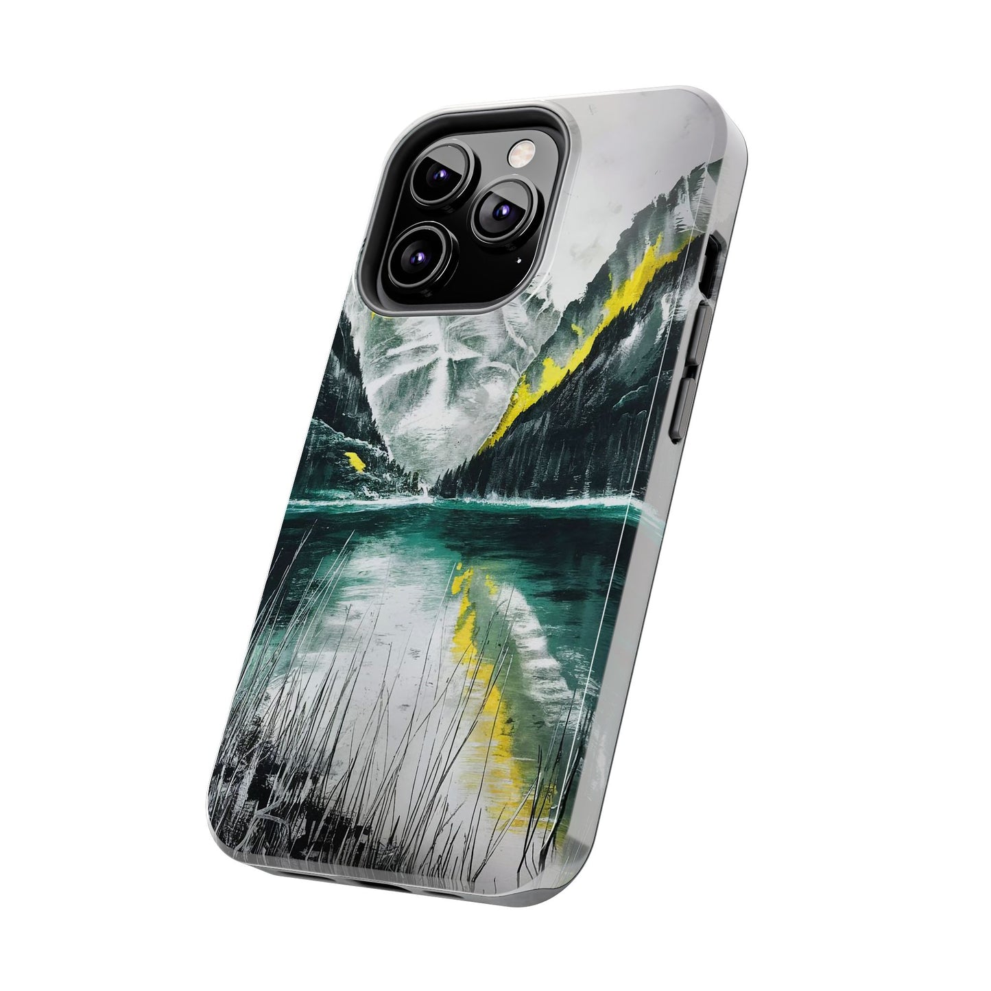 Serene Valley Charcoal Landscape Tough Phone Case