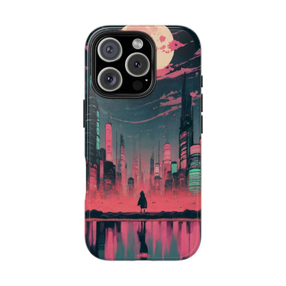 Moonlit Cityscape Night View Tough Phone Case