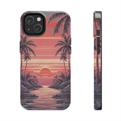 Sunset Serenity Palm Shore Tough Phone Case
