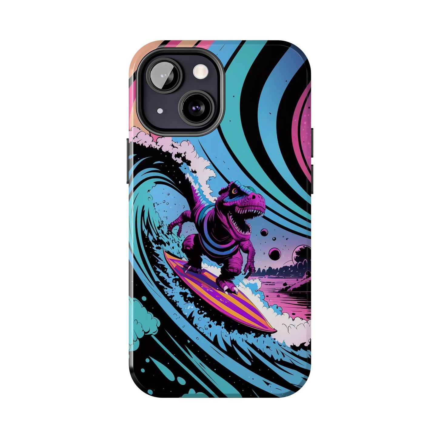 Cosmic T-Rex Surfer Adventure Tough Phone Case