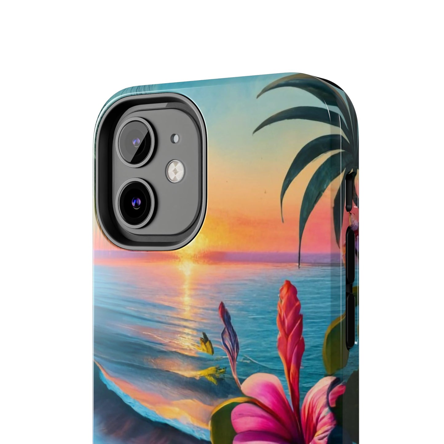 Sunset Beach Hibiscus Palms Tough Phone Case