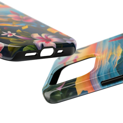 Sunset Palms and Hibiscus Tough Phone Case