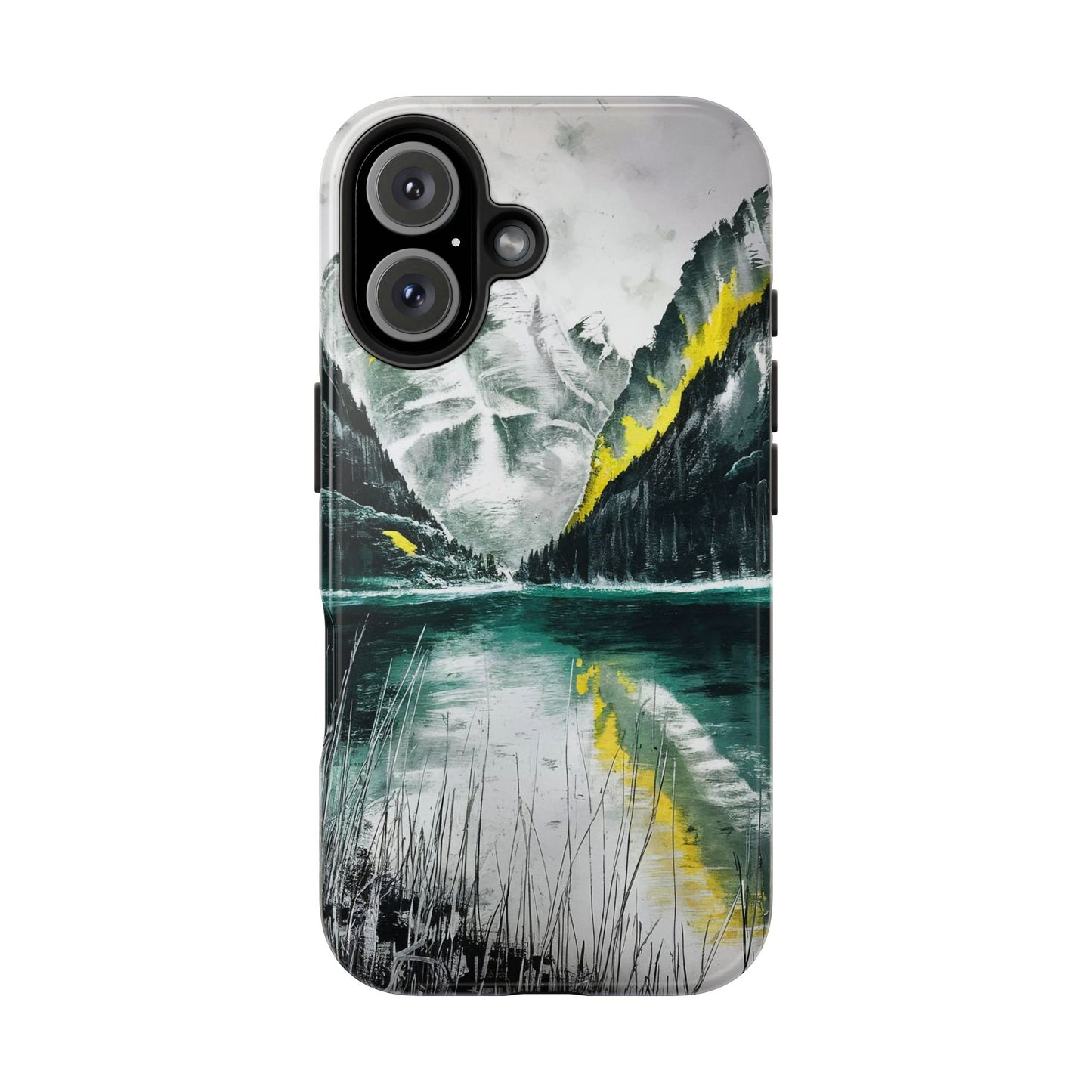 Serene Valley Charcoal Landscape Tough Phone Case