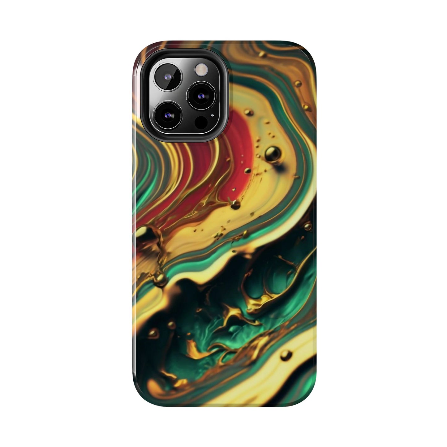 Golden Fluid Waves Defender Case