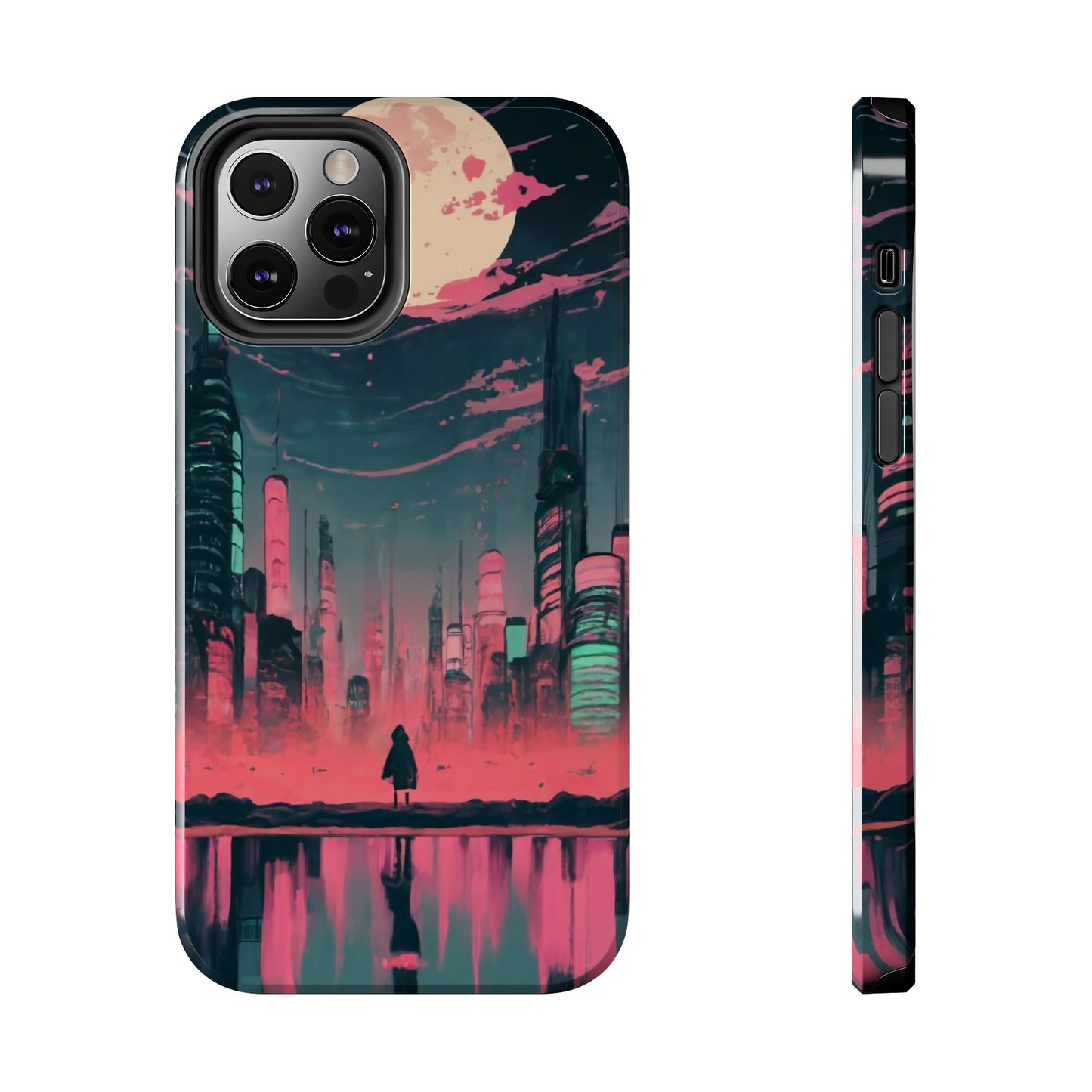 Moonlit Cityscape Night View Tough Phone Case