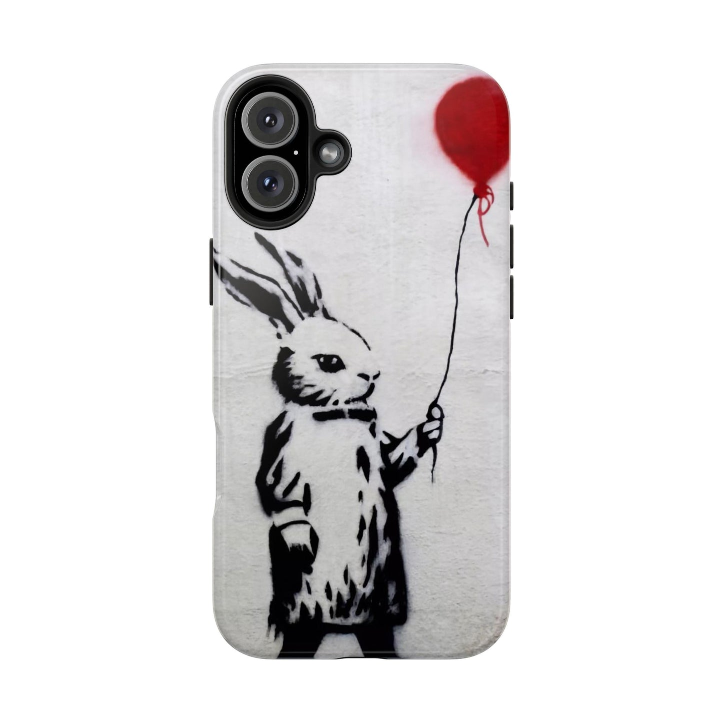 Banksy-Inspired Rabbit Balloon Escape Tough Phone Case