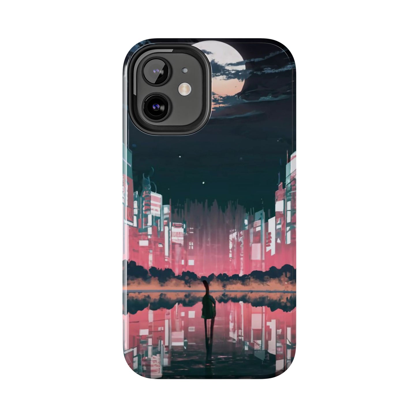 Moonlit Waterfront City Night Tough Phone Case