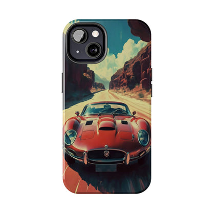 Desert Drive Red Sports Car Tough Phone Case