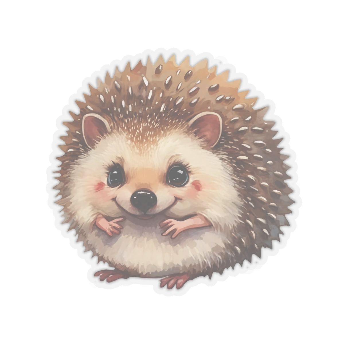 Playful Hedgehog Watercolor Cartoon Sticker