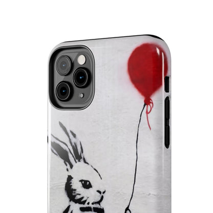 Banksy-Inspired Rabbit Balloon Escape Tough Phone Case