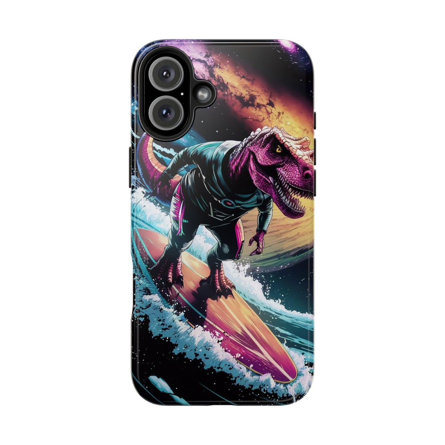 Cosmic T-Rex Surfer Tough Phone Case